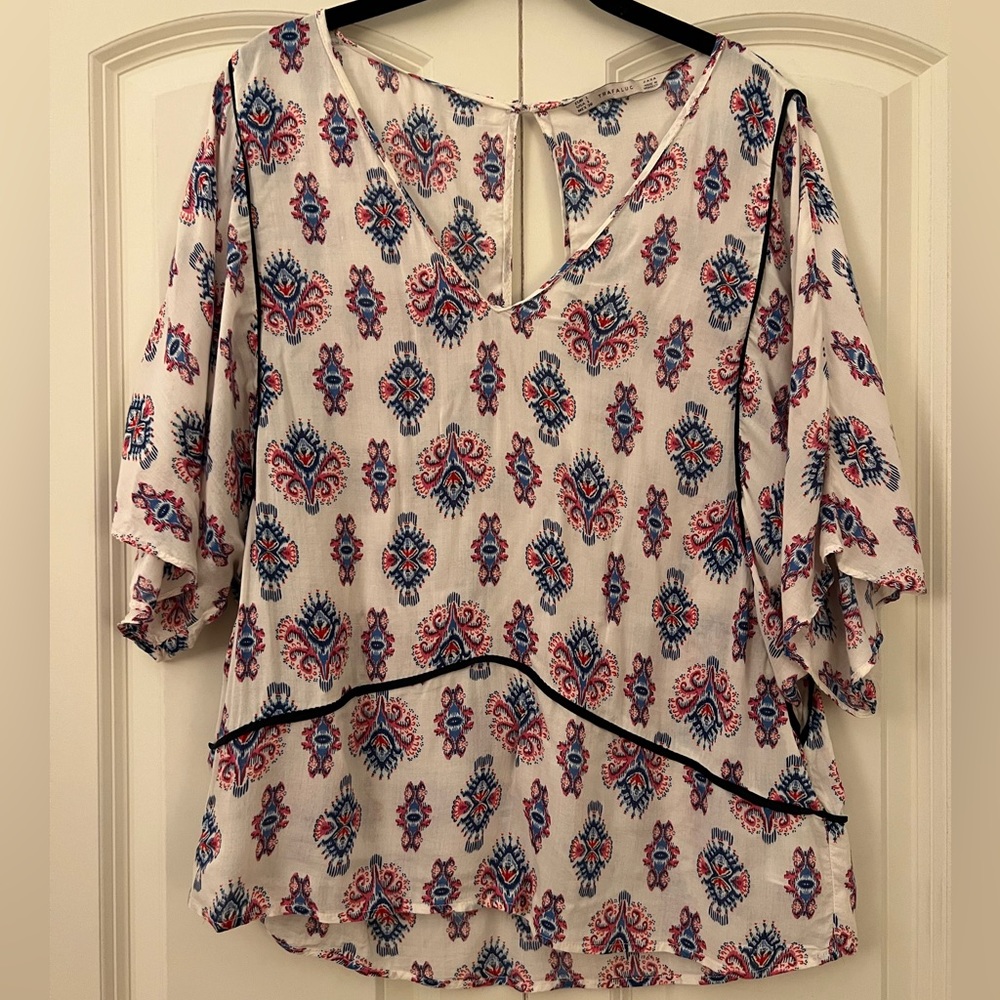 🖤Zara Tragaluz Boho Kimono Sleeve Top | Size L